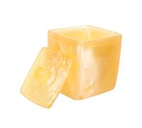 Alipis Boîte Boîte De Coton-Tige Trousse Pots De Rangement pour Cube Conteneurs De Stockage Pots De Stockage Petit Range Couverts Tiroir Spécial Hermétique Yellow Résine