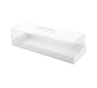 Alipis Boîte d'affichage plateau à gâteau assiette à gâteau avec couvercle rectangulaire cake display case avec couvercle Acrylique blanche