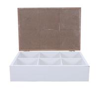 Alipis Boîte de Rangement Bois à Compartiments Cases avec Couvercle Organisateur Déco pour Bijoux Sachets de Thé et Snacks Boîte Bois Multifonction pour Bureau et Cuisine