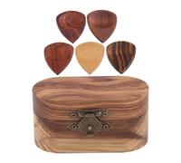 Alipis Boîte de Rangement Bois pour Médiators de Guitare Acoustique et Électrique Étui Compact Médiators Épais pour Musiciens Déplacement
