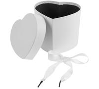 Alipis Boîte de Rangement de Cœur Blanche Petite Taille Coffret d'Emballage Saint-Valentin Jardinière Romantique pour Fleurs Boîte Présent Festival 1 Pièce