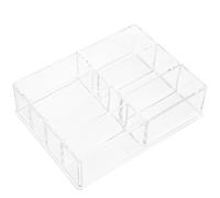 Alipis Boîte de Rangement en Acrylique pour Cosmétiques 7 Compartiments et Clapets Détachables, Organisateur Transparent pour Usage Professionnel et Personnel