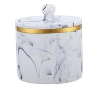 Alipis Boîte de Rangement pour Cotons-tiges et Cure-Dents avec Couvercle Design Marbre Compact et Pratique Organisateur pour Cotons et Accessoires Cosmétiques pour Salle de Bain et