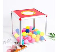 Alipis Boîte De Tombola Transparente Rouge 25X25X25 Cm - Urne Carrée Polyvalente Pour Dons Tirage Au Sort Vote Et Collecte De Fonds Lors D'Événements Et Fêtes