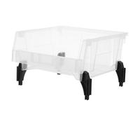 Alipis Boîte de Tri Carrée en Plastique PP Transparent 4 Pieds, Mallette de Rangement Portable pour Petites Pièces et Fournitures de Bureau, Conteneur Résistant aux Chocs, pour Atelier