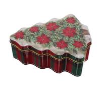 Alipis Boîte Metal Forme de Sapin pour Noël Contenant Bonbons et Biscuits avec Couvercle pour Cadeaux et Décorations