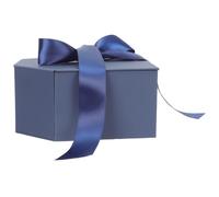 Alipis Boîte Présent de Cœur en Papier Bleu Marine Petite Boîte D’Emballage Décorative Ruban Tirelire pour Argenté Liquide Coffret pour Anniversaire Saint-Valentin et Mariage