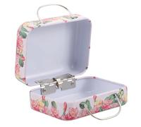 Alipis Boîte Rangement Cosmétiques Vintage Compacte pour Faux Cils Mini Valise Rétro Métal Organiseur de Maquillage Pratique et Élégant Petite Boîte de Stockage Portable