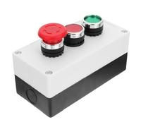 Alipis Boîtier d'Arrêt d'Urgence 3 Trous Boutons Rouge et Vert Étui Terminal Utile Boîte d'Urgence Compacte pour Connexions Électriques et Ateliers Mécaniques