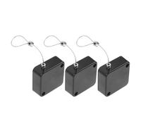 Alipis Boîtier de Câble Rétractable Antivol, Acier et Abs, Noir, 3 Pièces, Rétraction Automatique pour Sécurité et Anti-perte