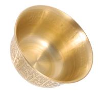 Alipis Bol Doré en Cuivre Rond Petit Bol de Bouddha D'offrande Bouddhiste Poli la Main Motifs Gravés pour Temple et Décoration