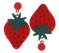 Alipis Boucles D’Oreilles Goujon en Alliage Forme Fraise 1 Paire Bijoux Décoratifs Fruits Boucles D’Oreilles Chics pour Femmes Légères et Confortables Accessoire Mode Quotidien