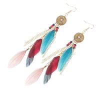 Alipis Boucles d'Oreilles Pendantes Vintage à Pompons pour Femmes en Alliage Léger Plumage Bohèmes Bijoux Cowgirl Style Western Élégant pour Tenue Quotidienne