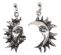Alipis Boucles D'oreilles Style Gothique Distinctif Soleil et Lune Asymétriques en Alliage Léger Ne Se Décolorent Pas, Fête des Mères