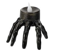 Alipis Bougie Main Squelette Sans Flamme Halloween LED Alimentée par Piles Lampe Décorative Sécurisée pour Ambiance Effrayante