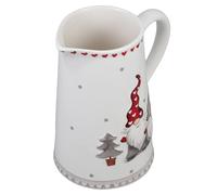 Alipis Bouilloire en Céramique Grosse Capacité 1,5 L Poignée, Carafe à Eau Froide Motif Noël Nordique, Pot à Jus sans Couvercle, Usage Maison et Pique-niques, Décoration Festive