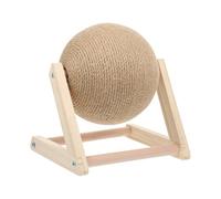 Alipis Boule à Griffer pour Chat en Sisal et Bois Khaki, Stimulant pour Animaux de Compagnie, pour Mordre et Décorer L’Espace de Votre Chat