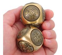 Alipis Boules de Baoding en Laiton Doré 36mm à Reliefs Complexes Six Faces pour Thérapie des Mains et Décoration Élégante, Lot de 2 Pièces Adapté aux Études et Occasions Professionnelles