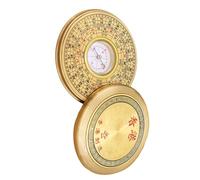 Alipis Boussole Chinoise Ronde Vintage en Alliage Couvercle, Outil de Navigation Militaire Portable, Compas de Survie pour Camping et Activités Extérieures, Boussole D’éducation