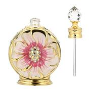 Alipis Bouteille de Parfum en Verre Rouge 12ml pour Huiles Essentielles Fermeture Étanche, Design Chic et Créatif, Rangement Cosmétique Quotidien