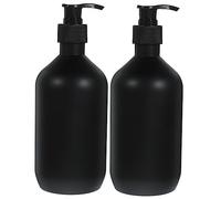 Alipis Bouteilles de Shampoing Rechargeables 500ml Noir Pet 2 Pièces Pompe à Pression Design Simple Pratique pour Bain
