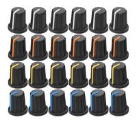 Alipis Bouton de Commande Volume Installation Facile Finition Mate 24 Pièces en Plastique Axe Moleté pour Guitare Électrique et Équipement Audio Usage en Enregistrement Musical