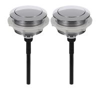 Alipis Bouton-poussoir de Chasse D'eau Simple Argenté pour Réservoir de Toilette en Abs, Surface Lisse et Résistante à L'usure, Lot de 2 Pièces pour Maison et Hôtel Couleur Aléatoire