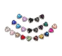 Alipis Boutons Décoratifs Strass Cœur 25 Pcs, Métal Cuivre 16 Mm Extérieur 12 Mm Intérieur, Multicolore, pour Couture Vêtements Diy, Robes Mariage et Vestes, Ornements Couleur