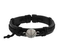Alipis Bracelet de Basket-ball Tressé Ajustable en Pu Noir, Design Sportif Confortable, pour Fête à Thème Sportif ou Saint-valentin