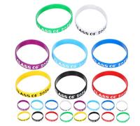 Alipis Bracelet de Fin Études Silicone 24pcs Class Of 2026, Fête | Confortable et Léger, Facile à Distribuer, Peut Servir de Pass D’entrée, Design Graduation