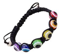 Alipis Bracelet Œil Maléfique Tissé la Main en Résine 2pcs Léger et Réglable Symbole de Protection pour Anniversaire et Saint-valentin