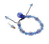 Alipis Bracelet Pendentif Diffuseur D'huiles Essentielles en Verre Bleu, Design Ajustable, Accessoire Aromathérapie pour Port Quotidien et Mariage