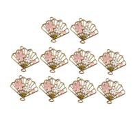 Alipis Breloques en Métal D'éventail Motifs Fleurs de Cerisier, 10 Pièces pour Création Bijoux Diy, Accessoires Bricolage Délicats pour Colliers, Porte-clés et Décoration Paquet