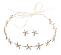 Alipis Bride Flower Hairband Set With Sea Star Design Elegant Wedding Headwear And Ear Decors For Bride Lightweight And Accessories For Wedding Banquet