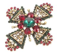 Alipis Broche Croix Vintage en Alliage de Zinc Cristaux Épingle Décorative pour Femmes Accessoire de Mode Rétro pour Mariage et Fêtes Présent Délicat et Polyvalent 1 Pièce