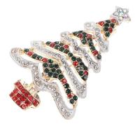 Alipis Broche et Émail Sapin de Noël en Alliage avec Pierres Brillantes Accessoire Décoratif Festif Épingle Ornementale Élégante, Présent Original pour Vêtements Femme pour Fêtes de Fin