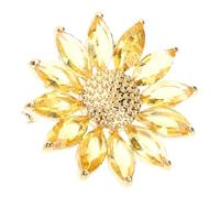 Alipis Broche Fleur en Verre Marguerite en Alliage Doré, Épingle Décorative Élégante pour Moufles ou Chapeaux, Accessoire Raffiné pour Dames