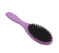 Alipis Brosse à Cheveux Plate en Poils de Sanglier Violette pour Hommes et Femmes - Brosse Coussin Compacte Antistatique pour Cheveux Courts et Épais - Démêlante de Voyage en Bois