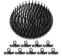 Alipis Brosse de Massage en Plastique Noir pour Cuir Chevelu 10 Pièces Portable, Améliore la Circulation Sanguine et Soulage Démangeaisons, Lavage des Cheveux