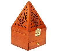 Alipis Brûleur de Parfum Design Vintage en Bois Jaune de Style Chinois Traditionnel Boîte à Parfum Ajourée pour Aromathérapie et Rangement pour Décoration Intérieure