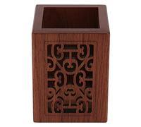 Alipis Bureau Vintage pour Carré Bureau Stylo en Bois De Stockage Caddie De Stylo À Bois Support De Maquillage Pot Maison Crayon Faire Art Tasse Porte-Pinceau en Décoratif Simple