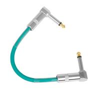 Alipis Câble de Raccordement Guitare à Deux Angles Droits Câble Patch Pédale Effets Antibruit PVC et Tête Métallique Vert pour Instrument Électrique