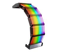 Alipis Câble d'Extension ATX 24 Broches Argb Lumineux Câble Gainé d'alimentation PC 30 CM Accessoire Informatique pour Éclairage RGB Personnalisé et Montage Informatique Hautes