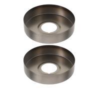 Alipis Cache-bras Acier Inoxydable 2 Pièces, Plaque de Recouvrement Élargie 6 Cm Gris Foncé, Accessoire Plomberie pour Robinet, Couvre-tuyauterie pour Salle de Bain, Installation Facile