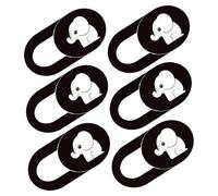 Alipis Cache-Webcam Coulissant Blanc en Plastique Abs Ultra Fin Motif Éléphant, Lot de 6 Pièces, Protection Vie Privée pour Ordinateurs Portables et Tablettes
