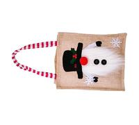 Alipis Cadeau de Noël Lin Réutilisable avec Motif Bonhomme de Pochette Décorative pour et Petits