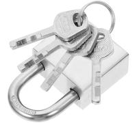 Alipis Cadenas à Clé en Acier Inoxydable 304 Anti-rouille 30mm, Serrure Robuste pour Usage Extérieur, Étanche et Antivol, avec 4 Clés, pour Bagages, Casiers et Fenêtres Style Aléatoire