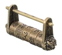 Alipis Cadenas à Combinaison Ancien en Alliage de Zinc Petit Modèle Sculpté Style Chinois Rétro Serrure à L’Ancienne pour Boîtes Tiroirs et Meubles Décoratifs Protection Antivol