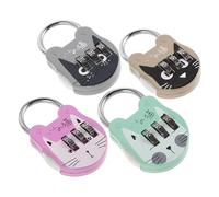 Alipis Cadenas à Combinaison Anti-rouille en Acier Inoxydable 4pcs Multifonction Mini Cadenas à Code pour Casier, Clôture et Boîte aux Lettres