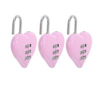 Alipis Cadenas à Combinaison Réinitialisable Mini en Métal Forme Cœur Rose, Lot de 3 Pièces, Verrouillage Sécurisé pour Valises, Paquet à Dos et Casiers
